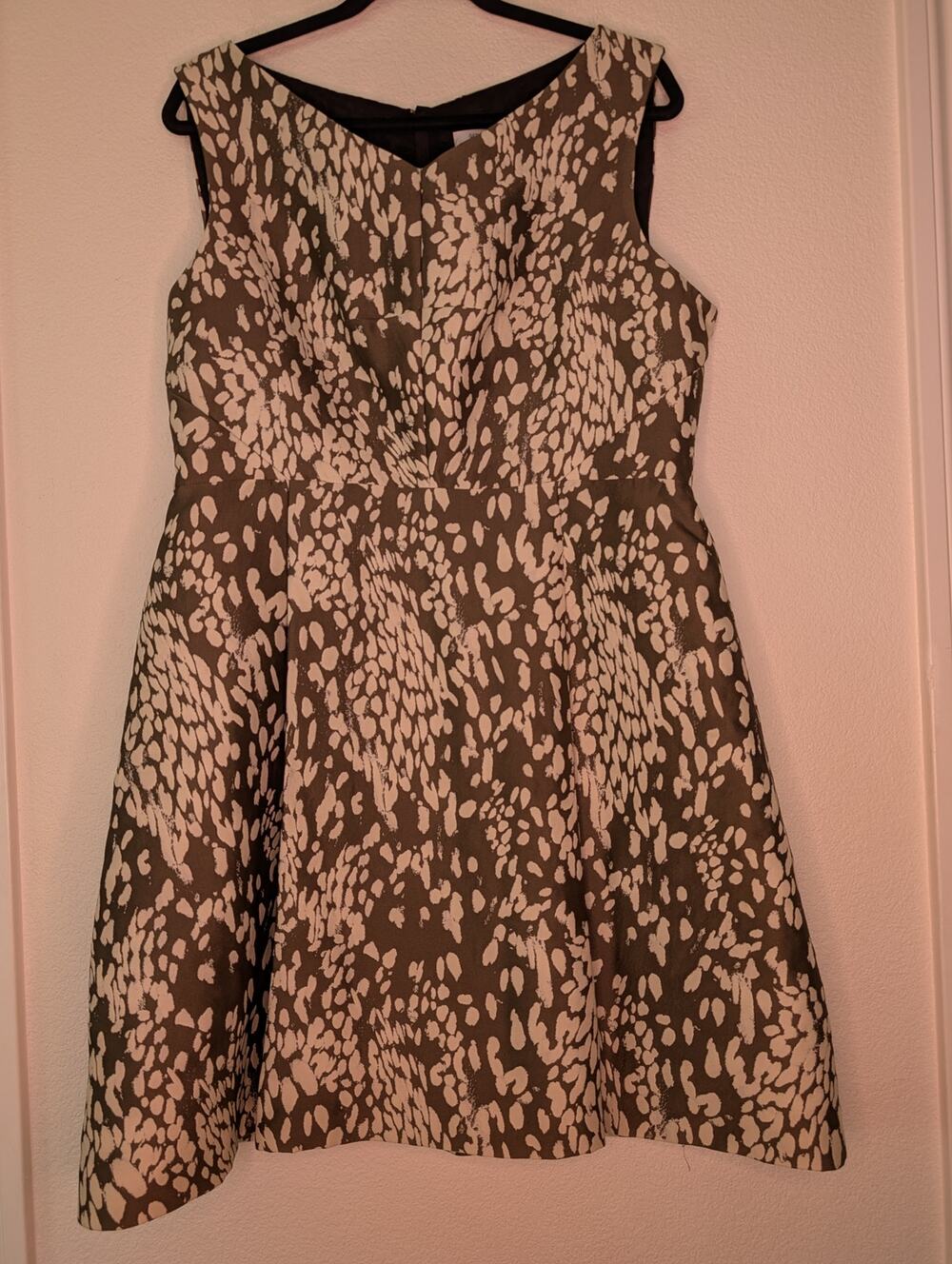 Gerald Darel Paris NWT MSRP $440 Animal Print Dress 14 Designer Chic Luxury